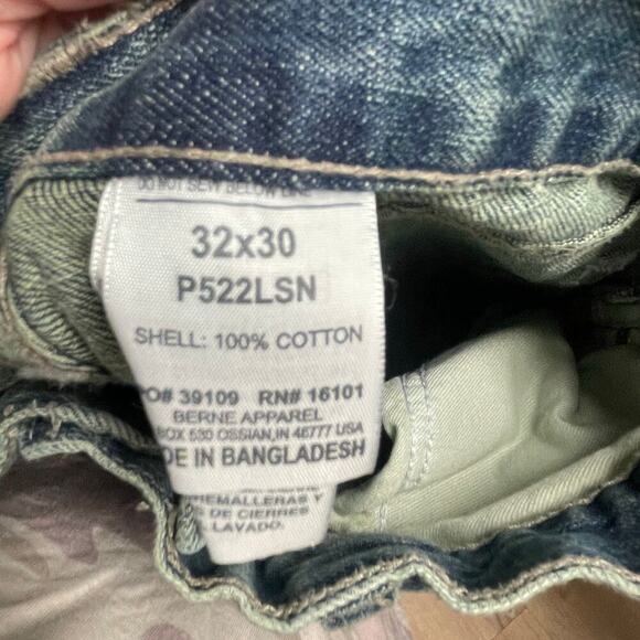 Berne Mens Jeans Size 32X30 Medium Wash Workwear Casual Denim - Picture 6 of 6